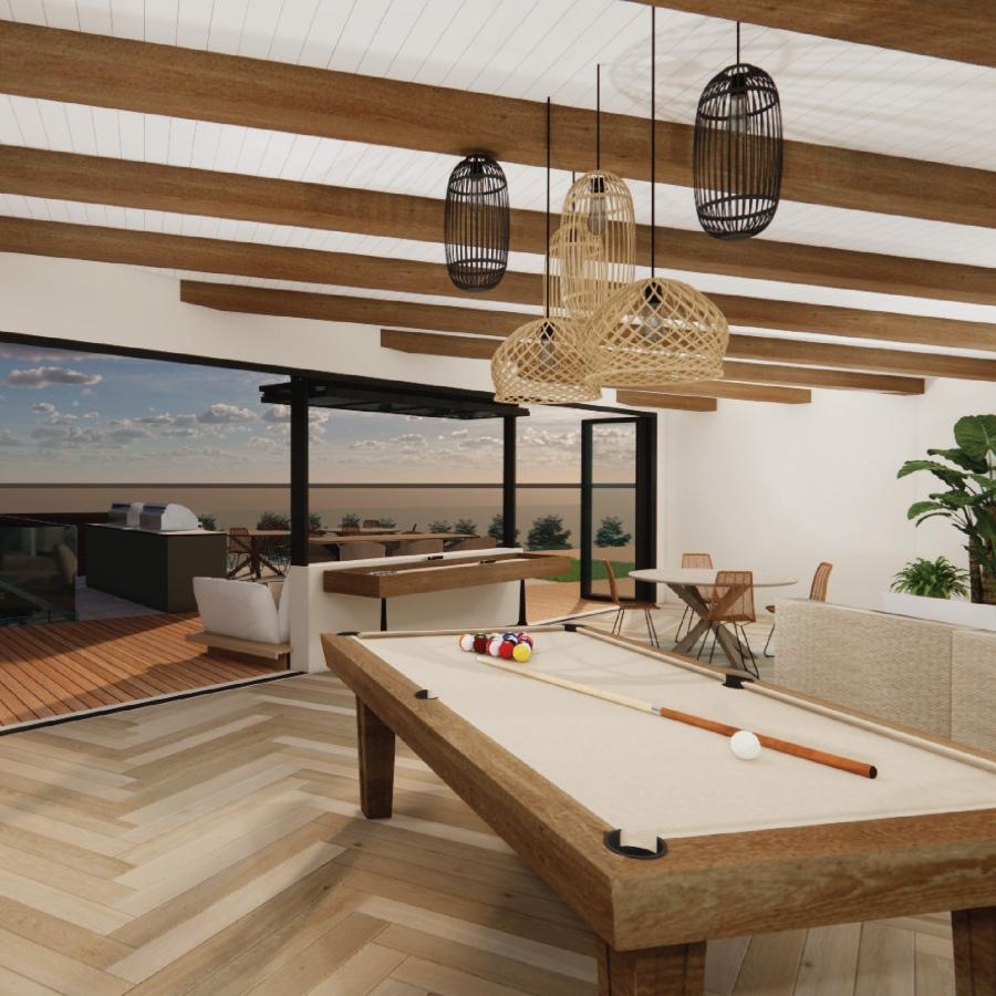 a lounge with a pool table and chairs